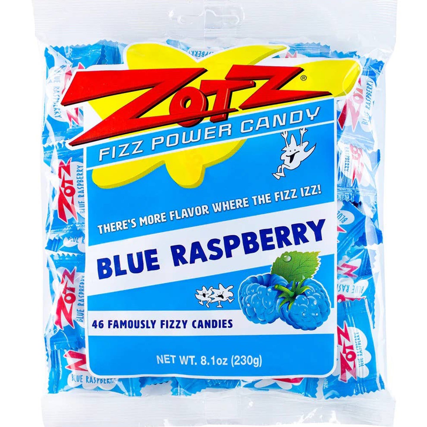 Zotz Fizzing Candy Blue Raspberry, 8.1oz, 12ct Bags