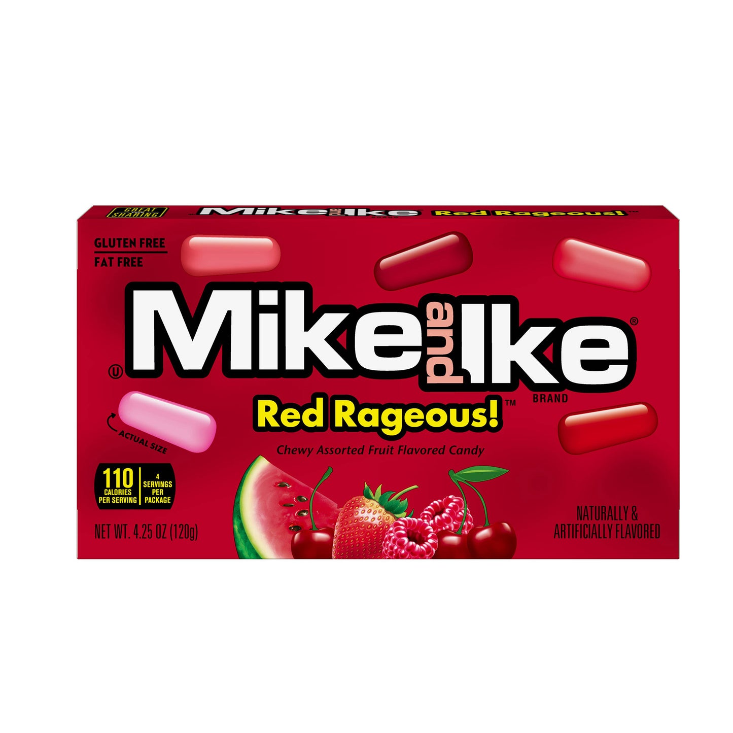 Mike and Ike Theater Box, Red Rageous, 4.25oz, 12ct Case