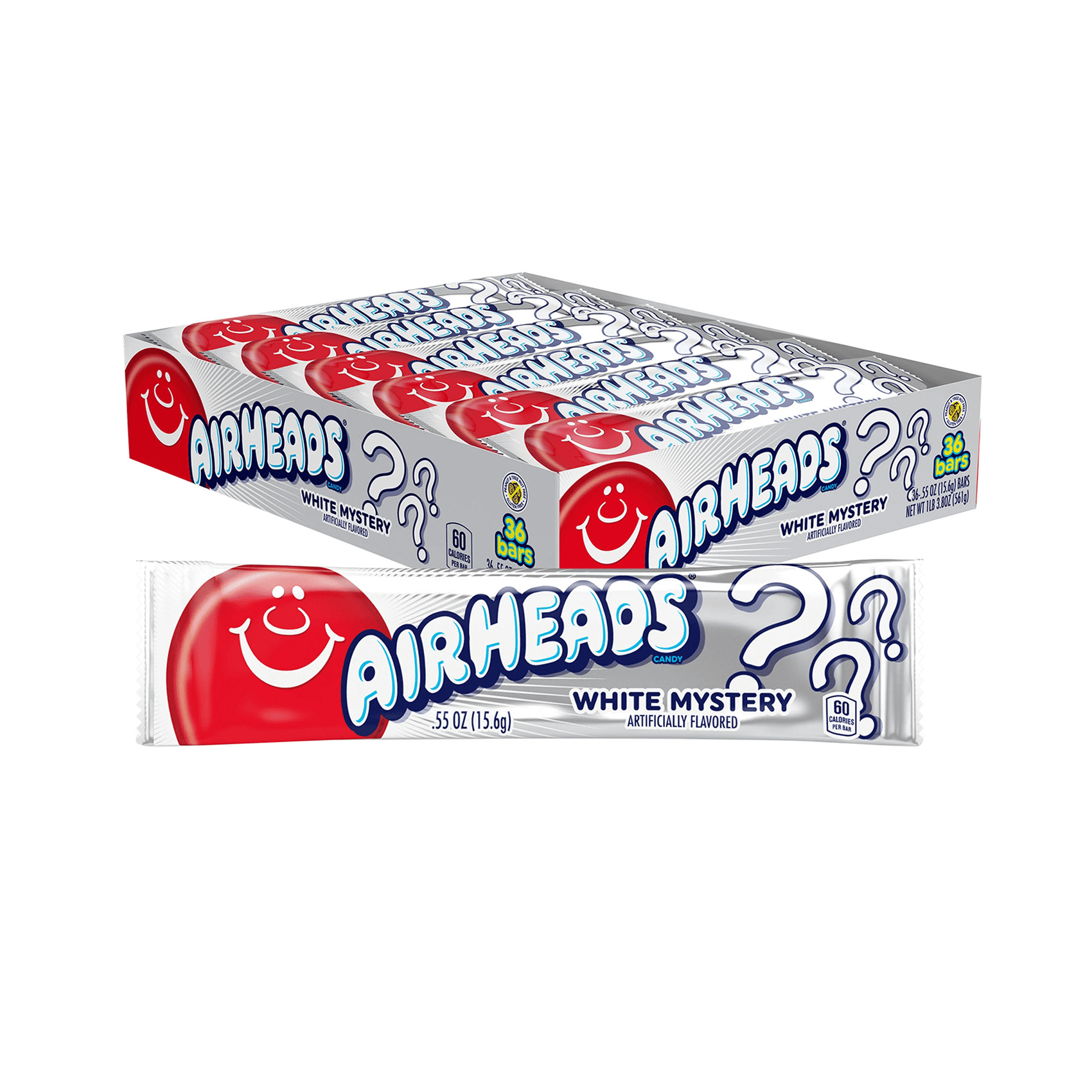 Airheads Bars White Mystery, .55oz Bars, 36t Case