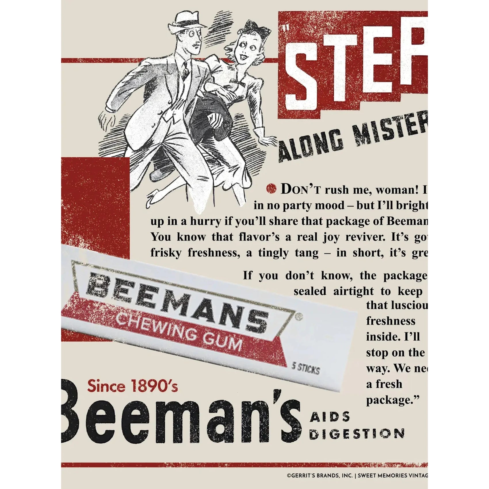 Step Along Vintage Gum Beemans Ad Tee, T-Shirt