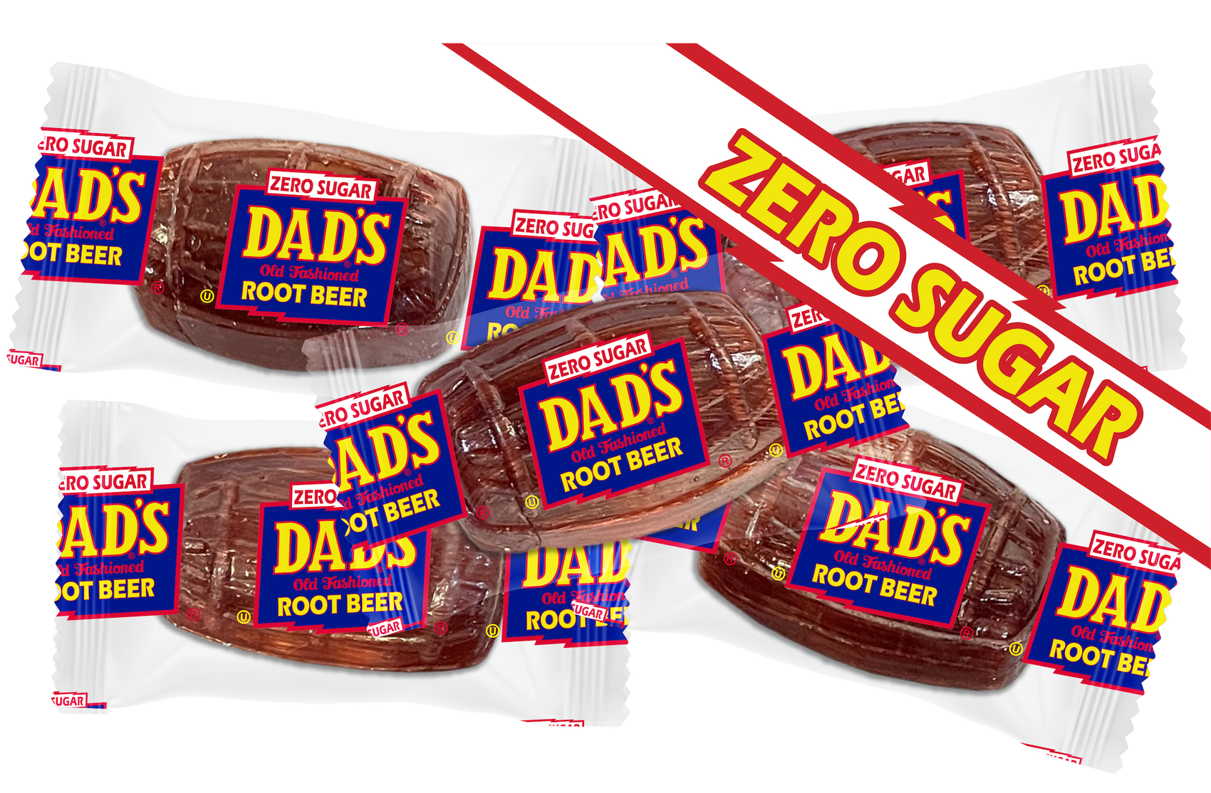 Dad's Root Beer Barrels Zero Sugar, 10lb Bulk Case