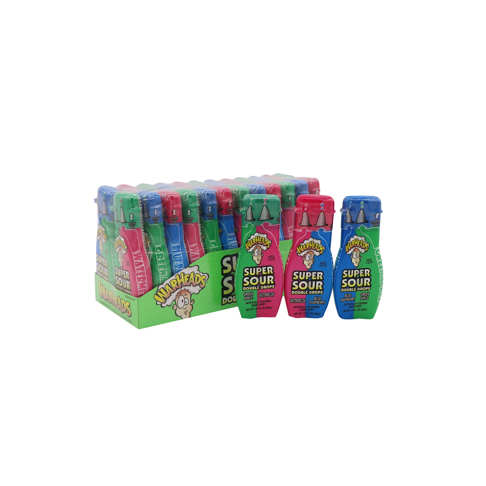 Warheads Double Sour Drops, 1.01oz, 24ct Case