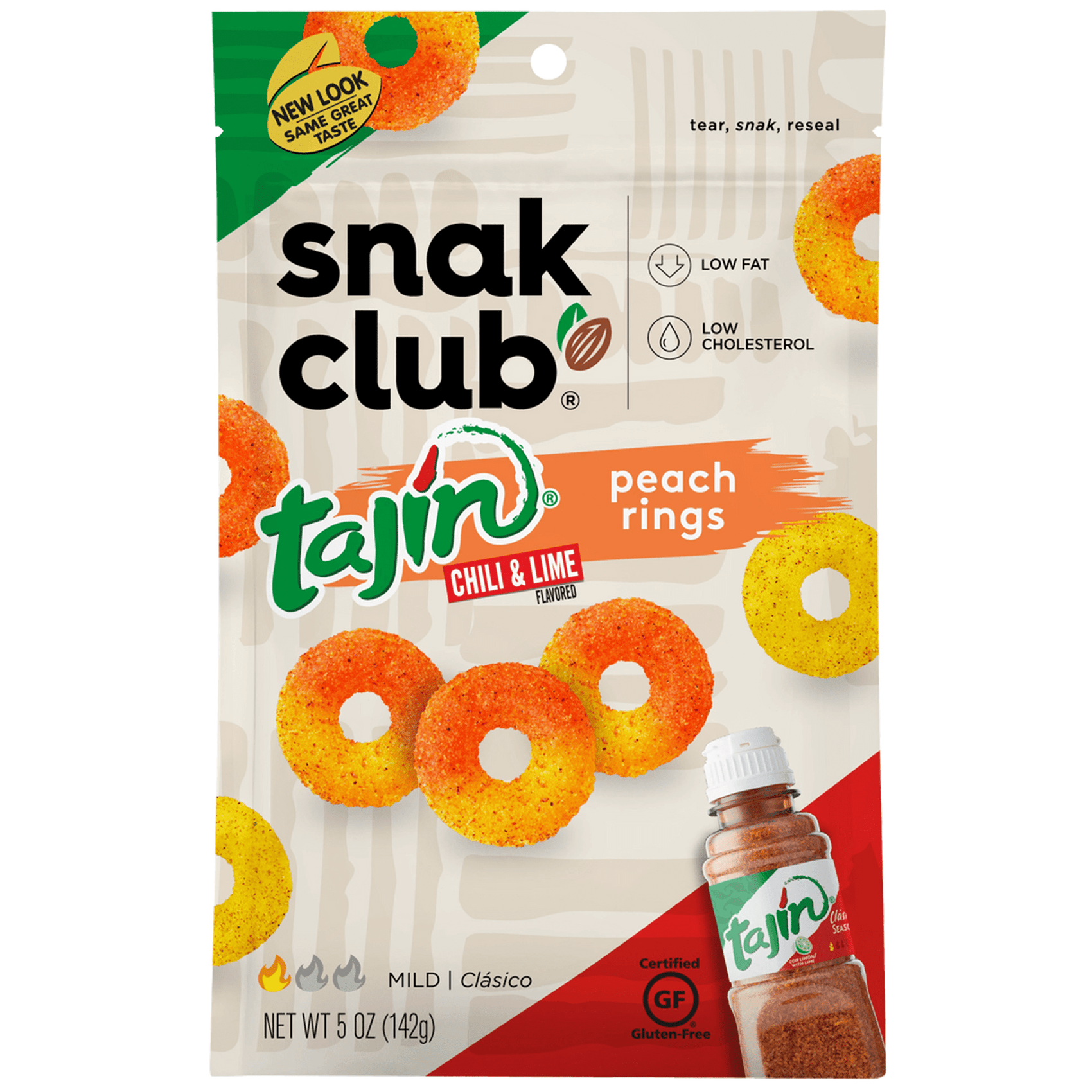 Snak Club Tajin Chili & Lime Peach Rings, 5oz Gummy 6ct