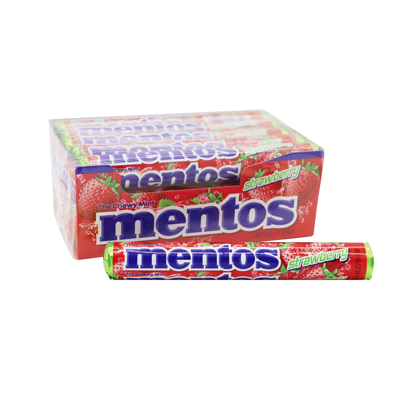 Mentos Strawberry, 1.32oz, 15ct Case