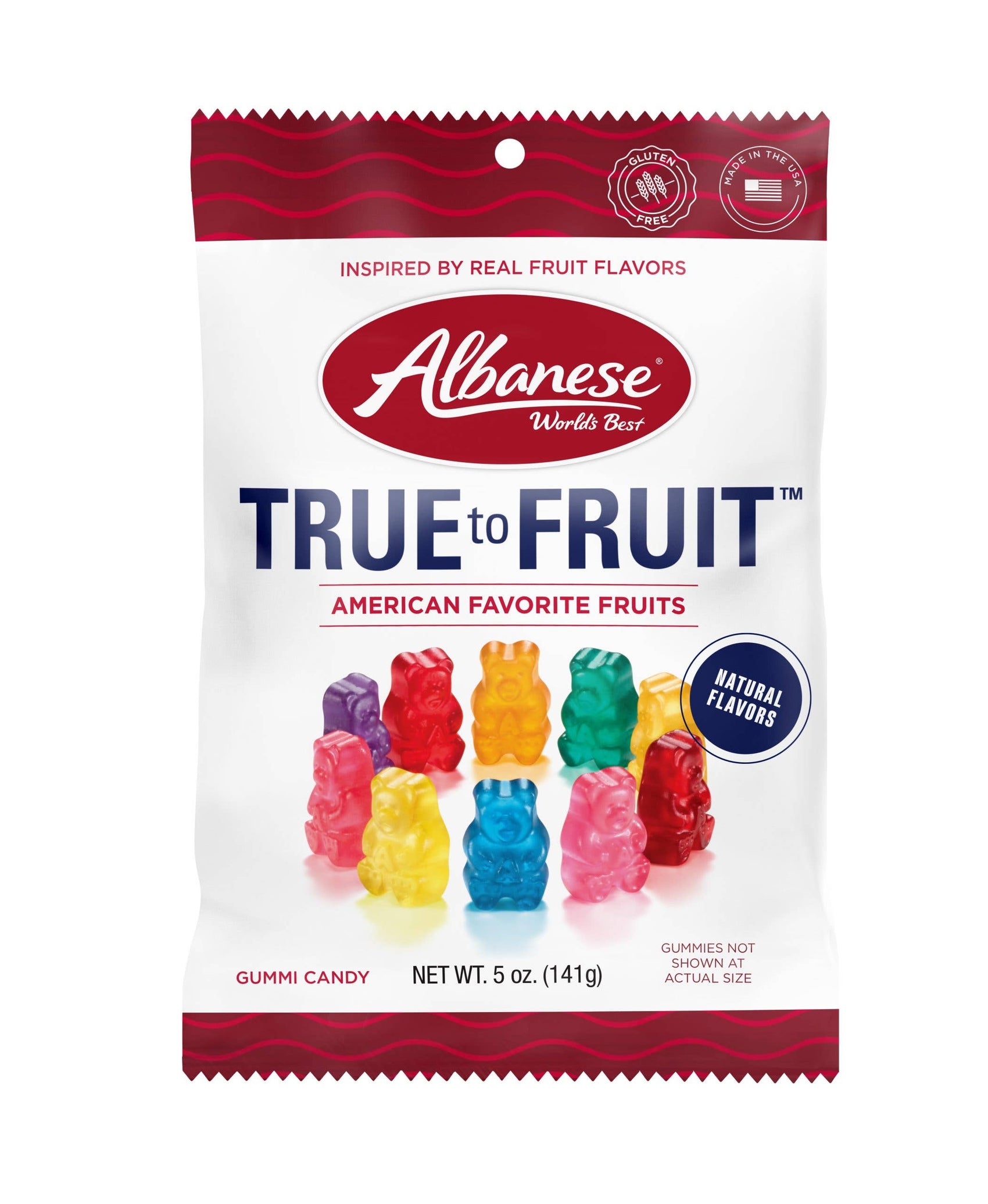 Gummi Bears, True to Fruit American Flavors, 5oz Bag, 12ct