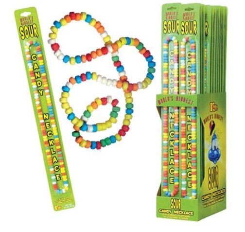World's Biggest SOUR Candy Necklace 24ct
