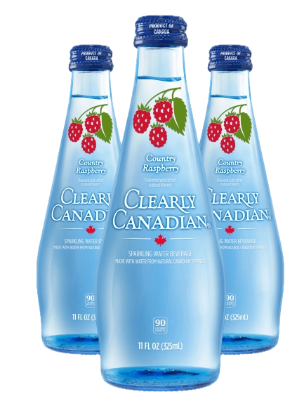 Clearly Canadian Raspberry -12ct Glass Bottles