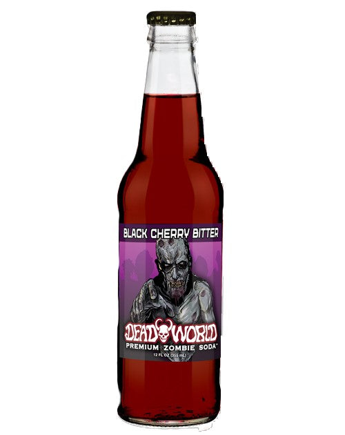 Dead World Zombie Soda Black Cherry Bitter, 24ct