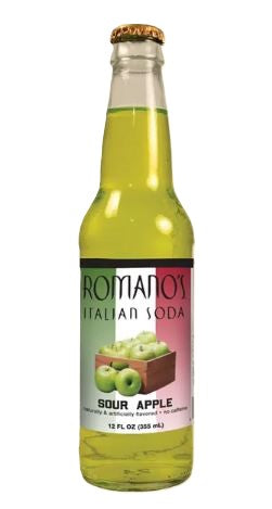 Romano's Italian Soda, Sour Apple 24ct Glass
