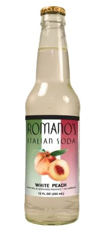 Romano's Italian Soda, White Peach 24ct Glass