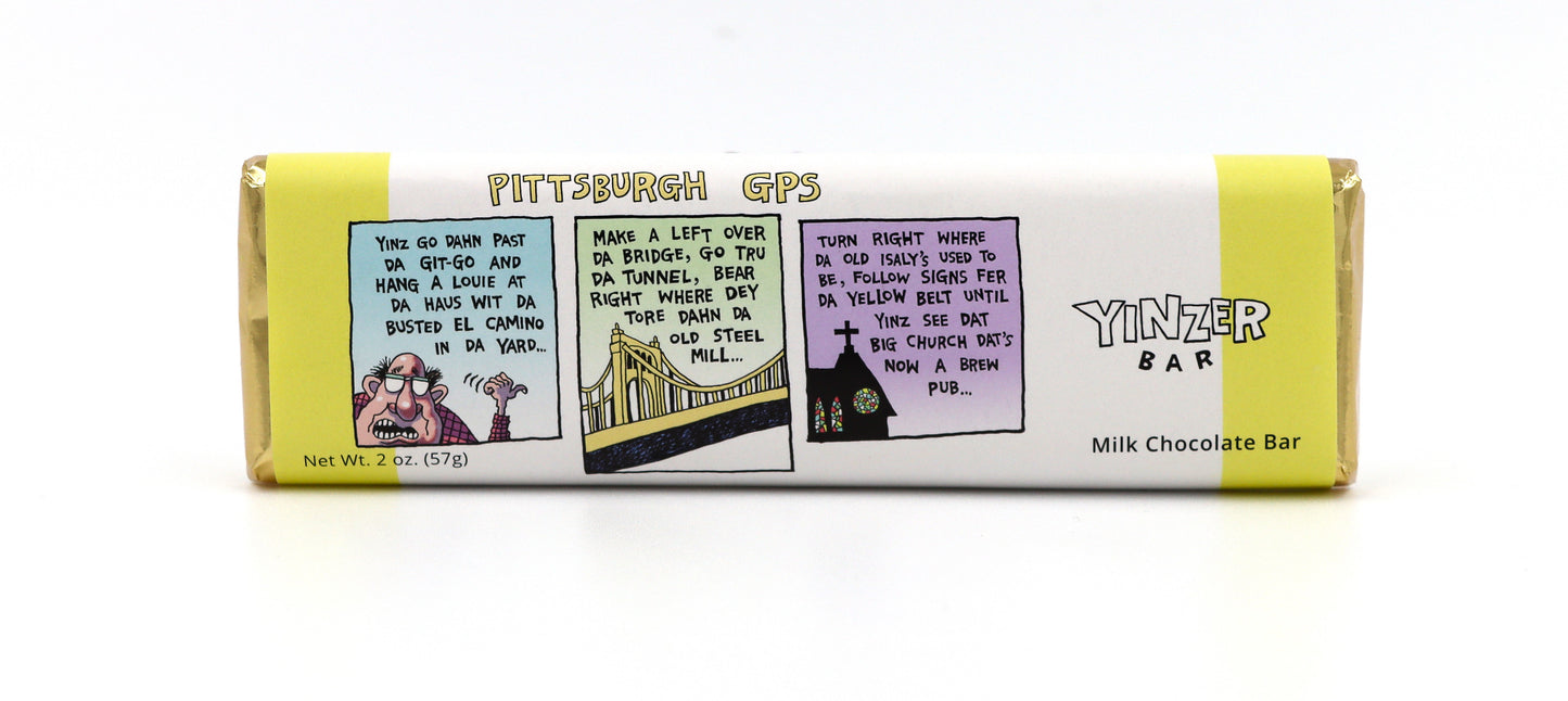 Yinzer Bar Pittsburgh GPS 2oz Milk Chocolate, 36ct