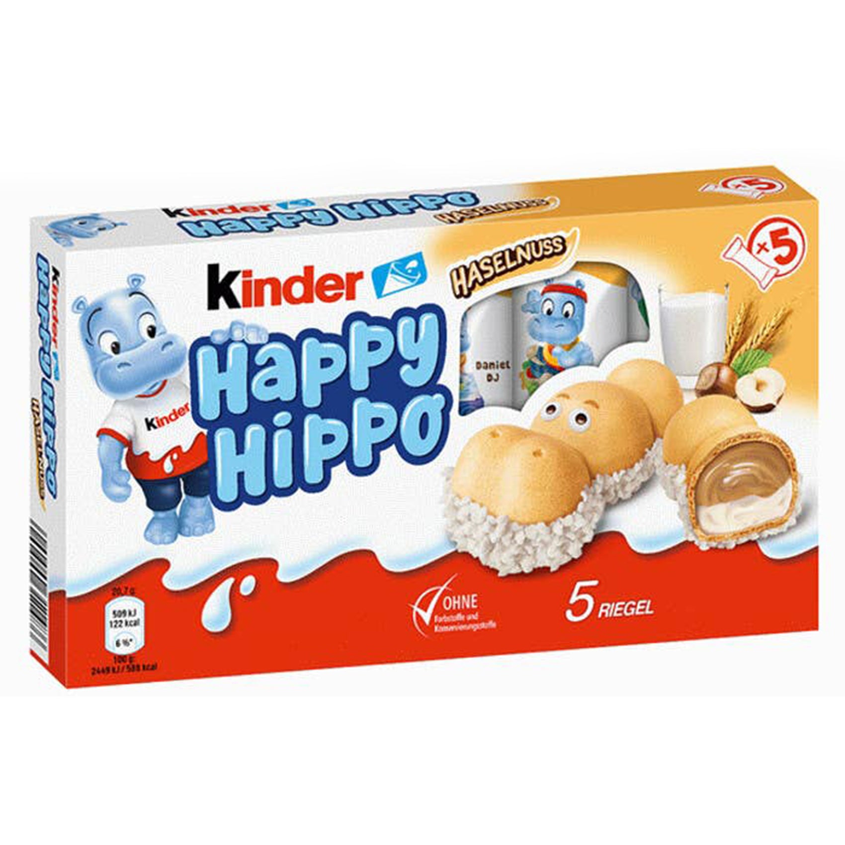 Kinder Happy Hippo, Hazelnut Biscuit, 3.6oz, 10ct Case