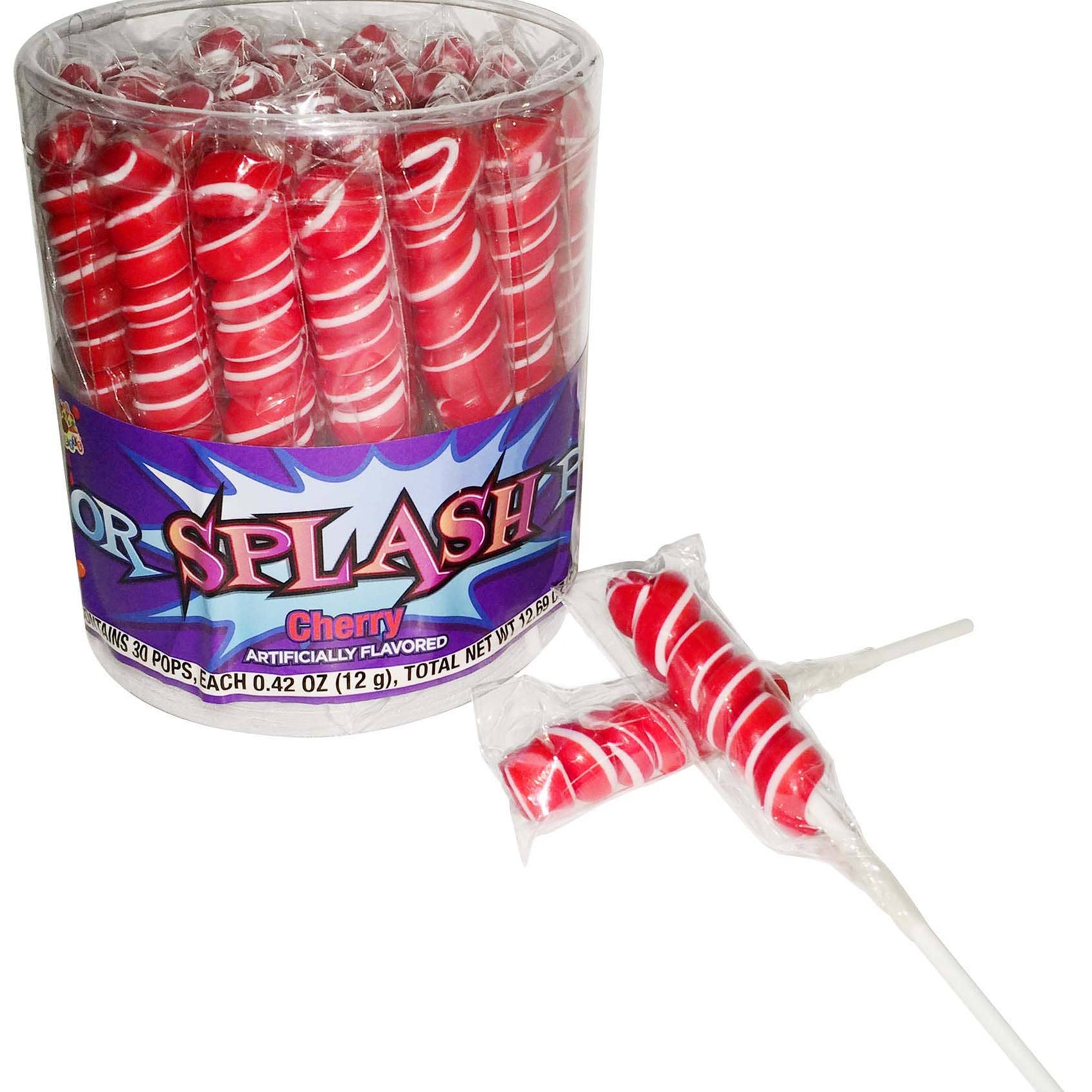 Albert's Color Splash Pops, Cherry / Apple Red, 30ct Tub