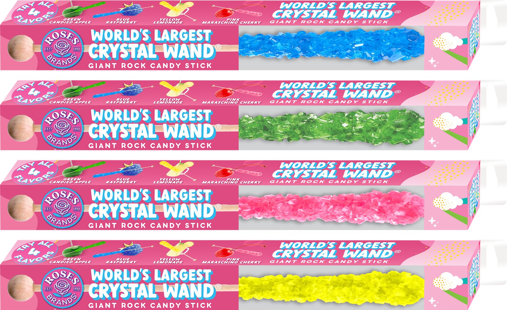 World's Largest Crystal Wand Giant Rock Candy 12ct