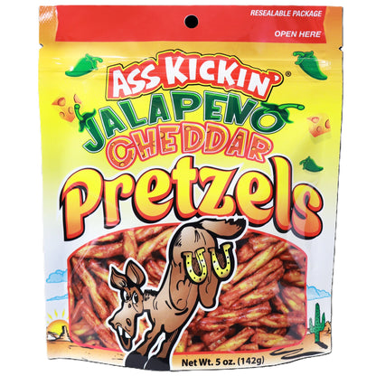 Ass Kickin' Pretzels Jalapeno Cheddar 5oz 12ct