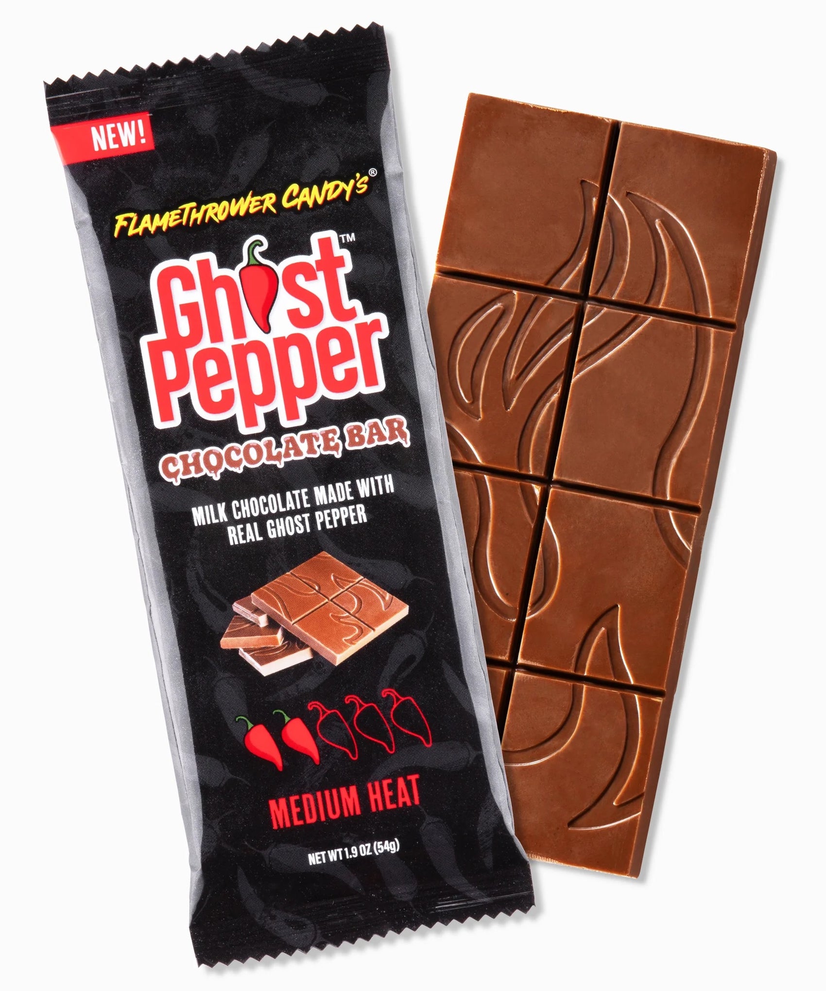 FlameThrower Ghost Pepper Chocolate Bar 1.9oz 12ct
