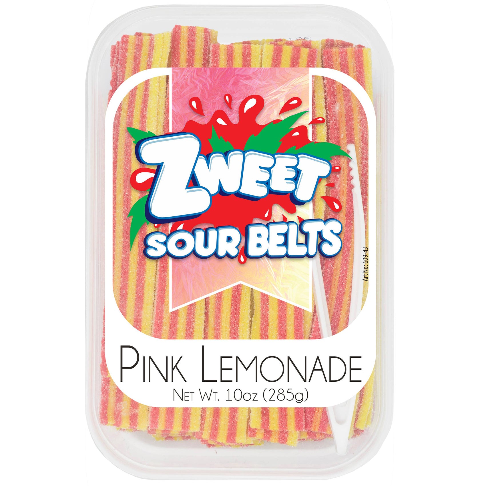 Zweet Gummies Pink Lemonade Belts, 10oz Tubs, 6ct Case