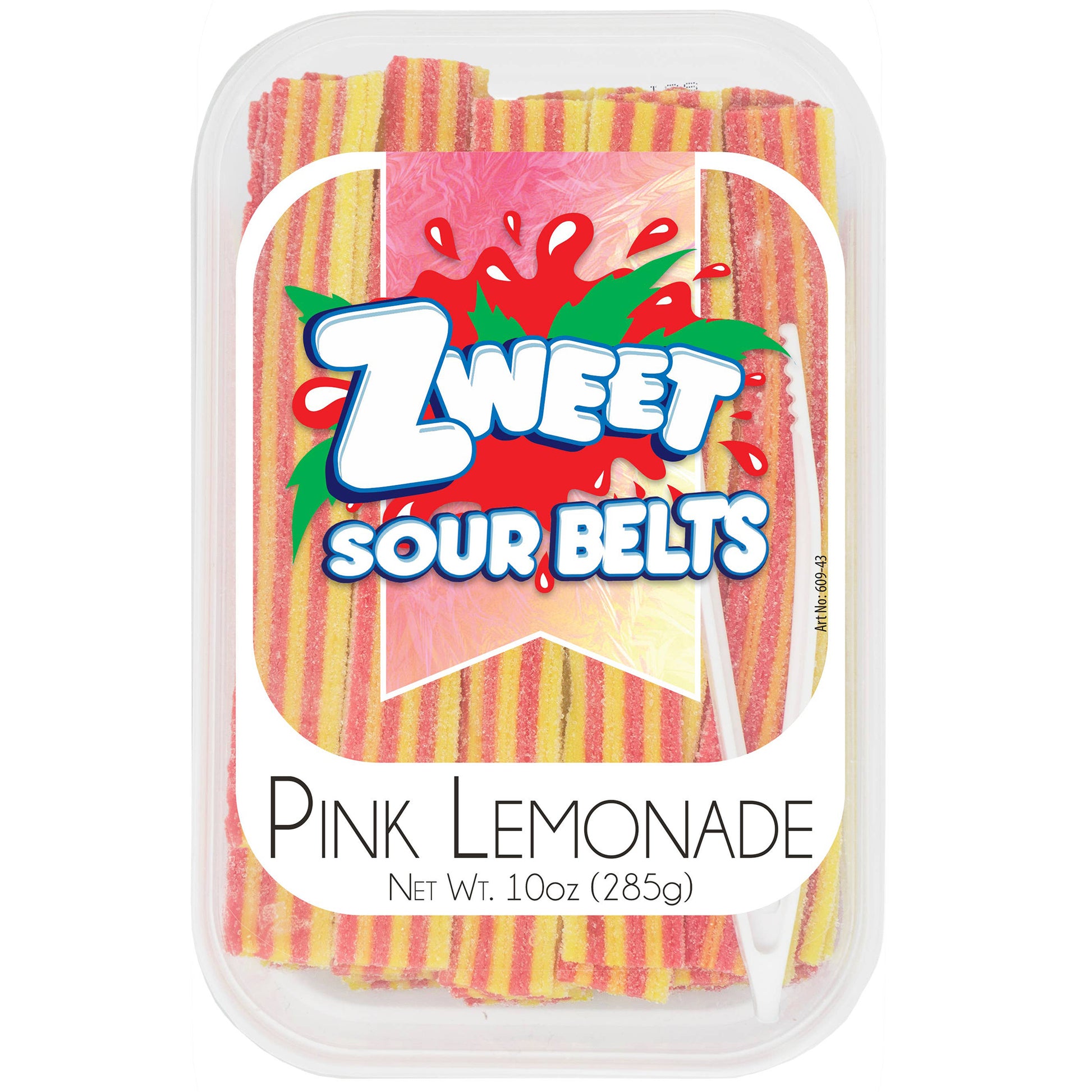 Zweet Gummies Pink Lemonade Belts, 10oz Tubs, 6ct Case