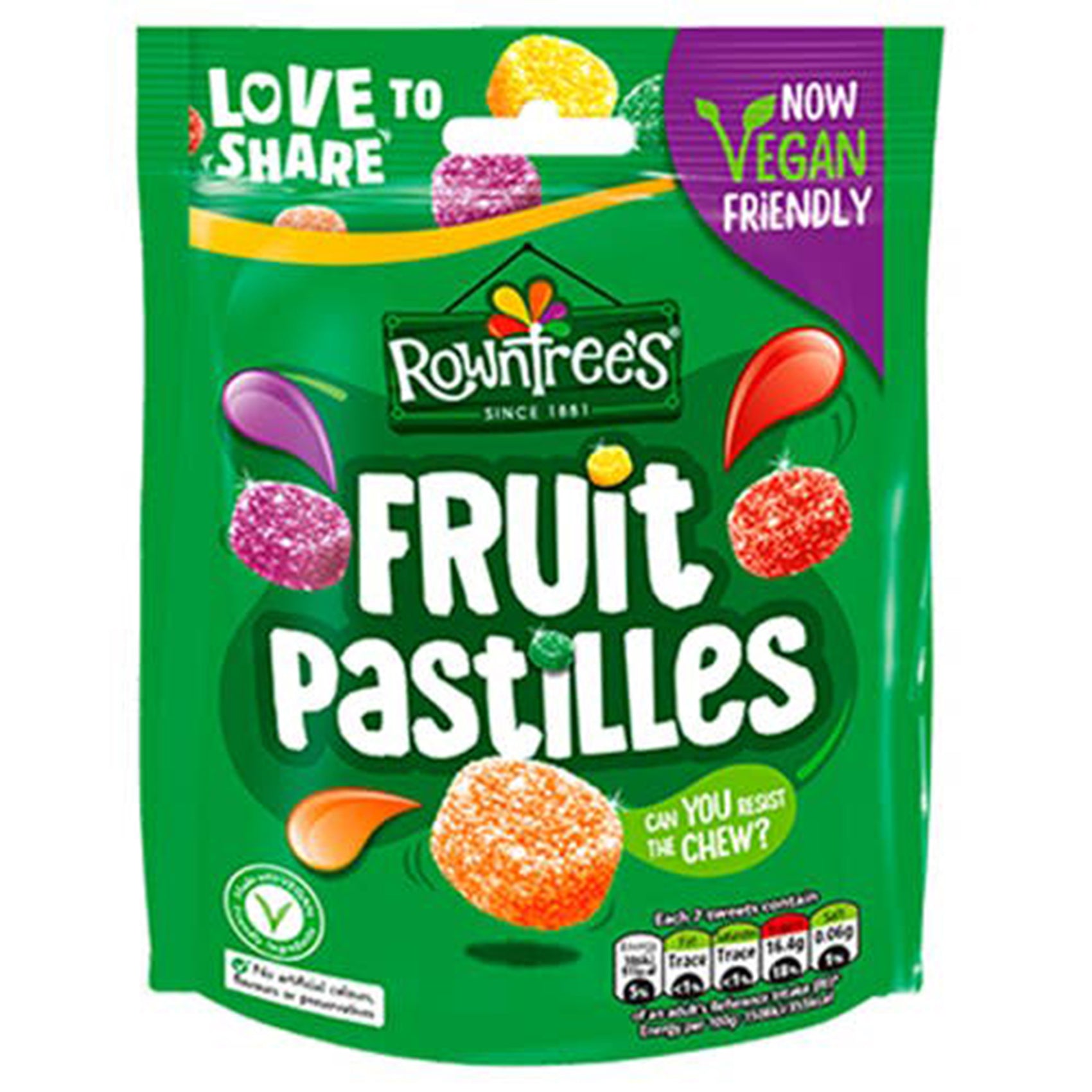 Limited Import-Rowntree's Fruit Pastilles, 143g Pouch, 10ct