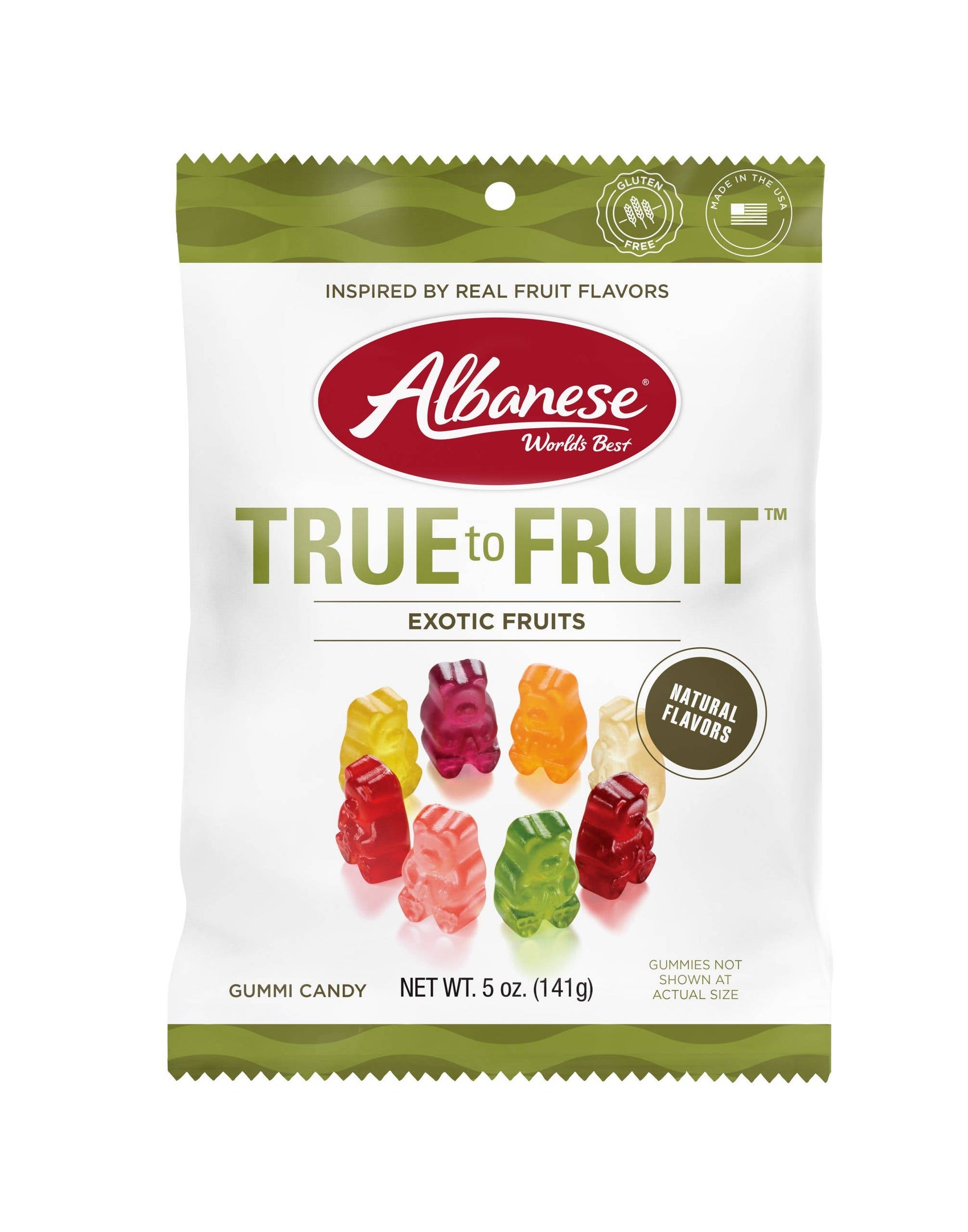 Gummi Bears, True to Fruit Exotic Fruits, 5oz Bag, 12ct