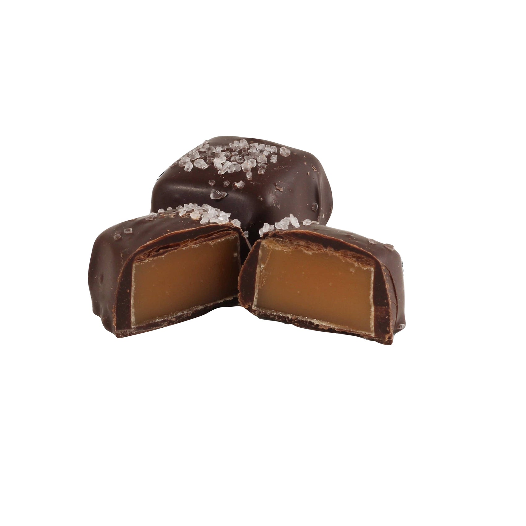 Coblentz Choc, Dark Choc Caramels w/Sea Salt, 5lb Box