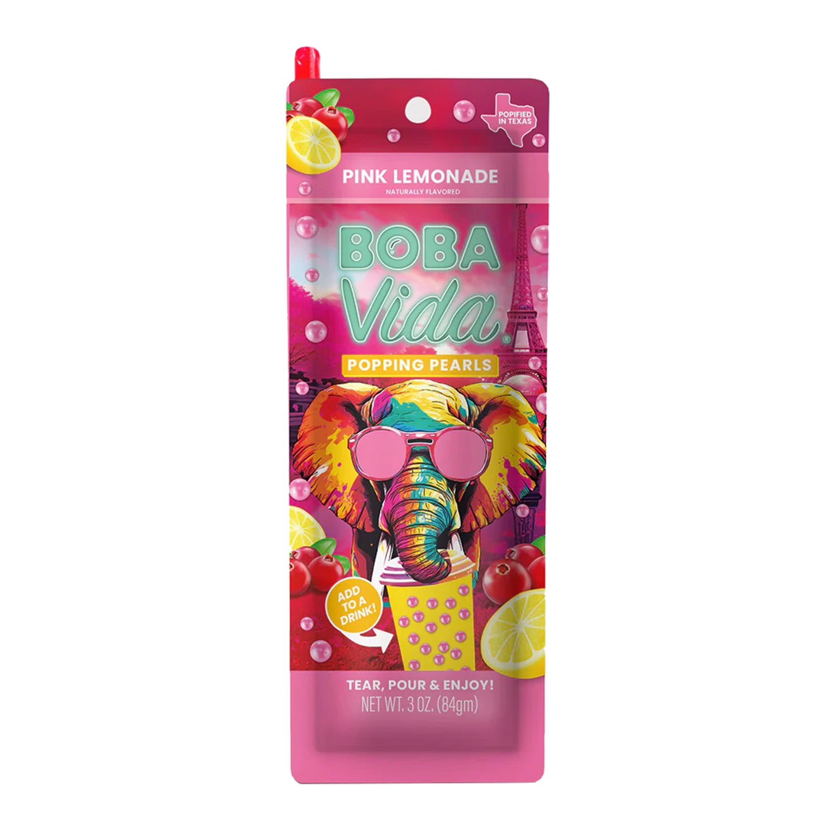 BobaVida Popping Boba - Pink Lemonade,10ct