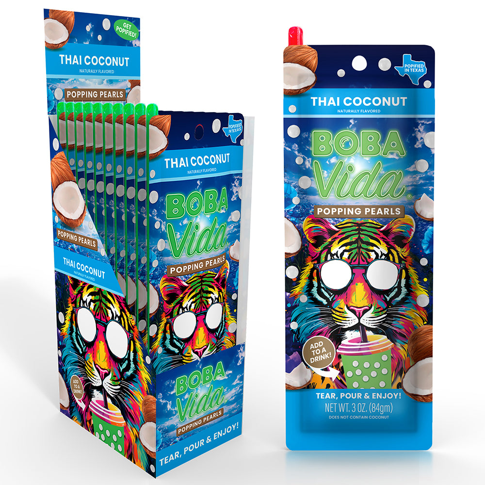 Boba Vida Popping Pearls Thai Coconut, 10ct