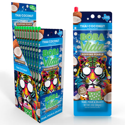 Boba Vida Popping Pearls Thai Coconut, 10ct