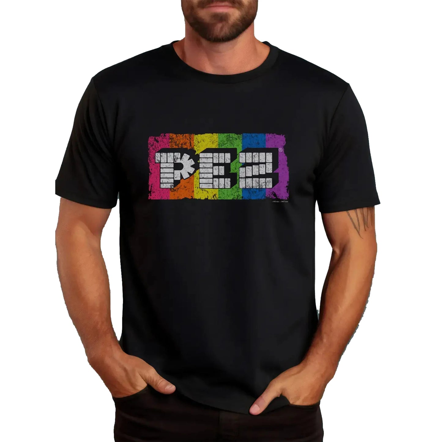 Pez Candy 80's Neon Rainbow T-Shirt, Tee