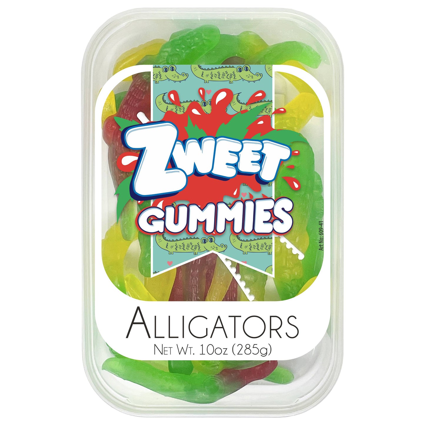 Zweet Gummies Alligators, 10oz Tubs, 6ct Case