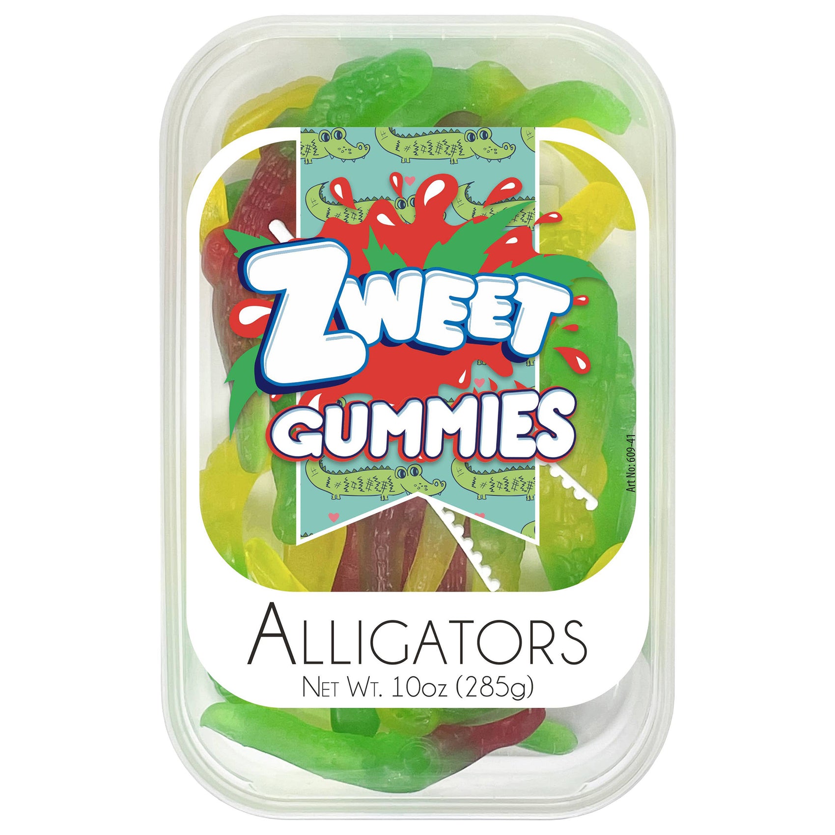 Zweet Gummies Alligators, 10oz Tubs, 6ct Case
