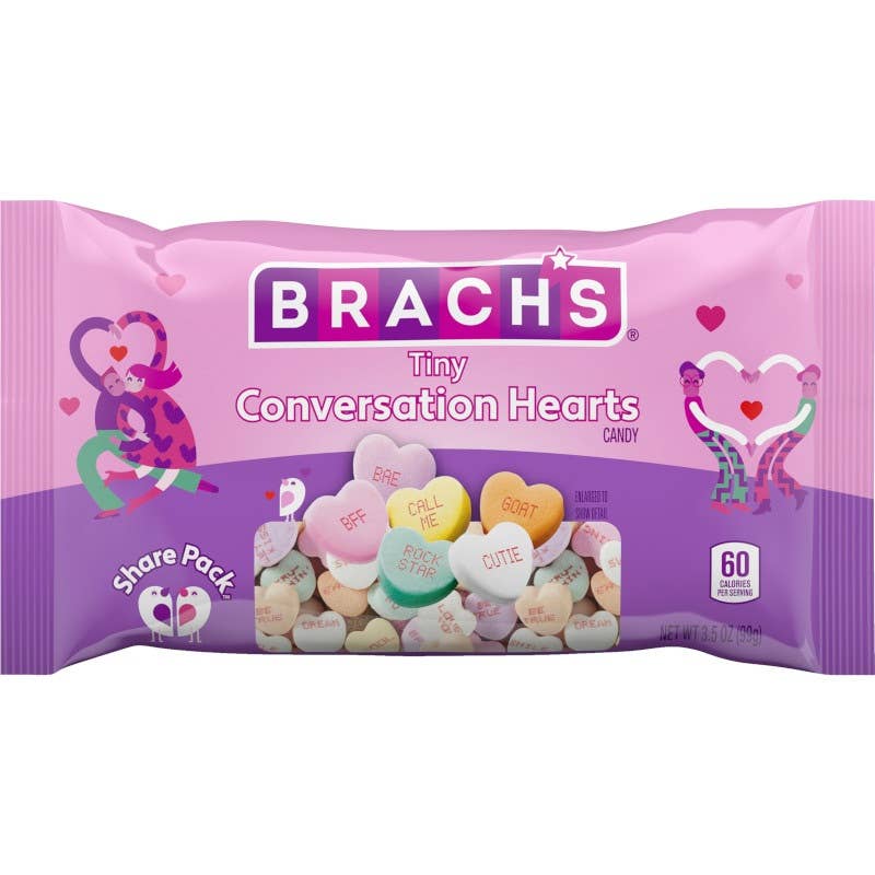Brach's Tiny Conversation Hearts Share Pack, 3.5oz, 12ct