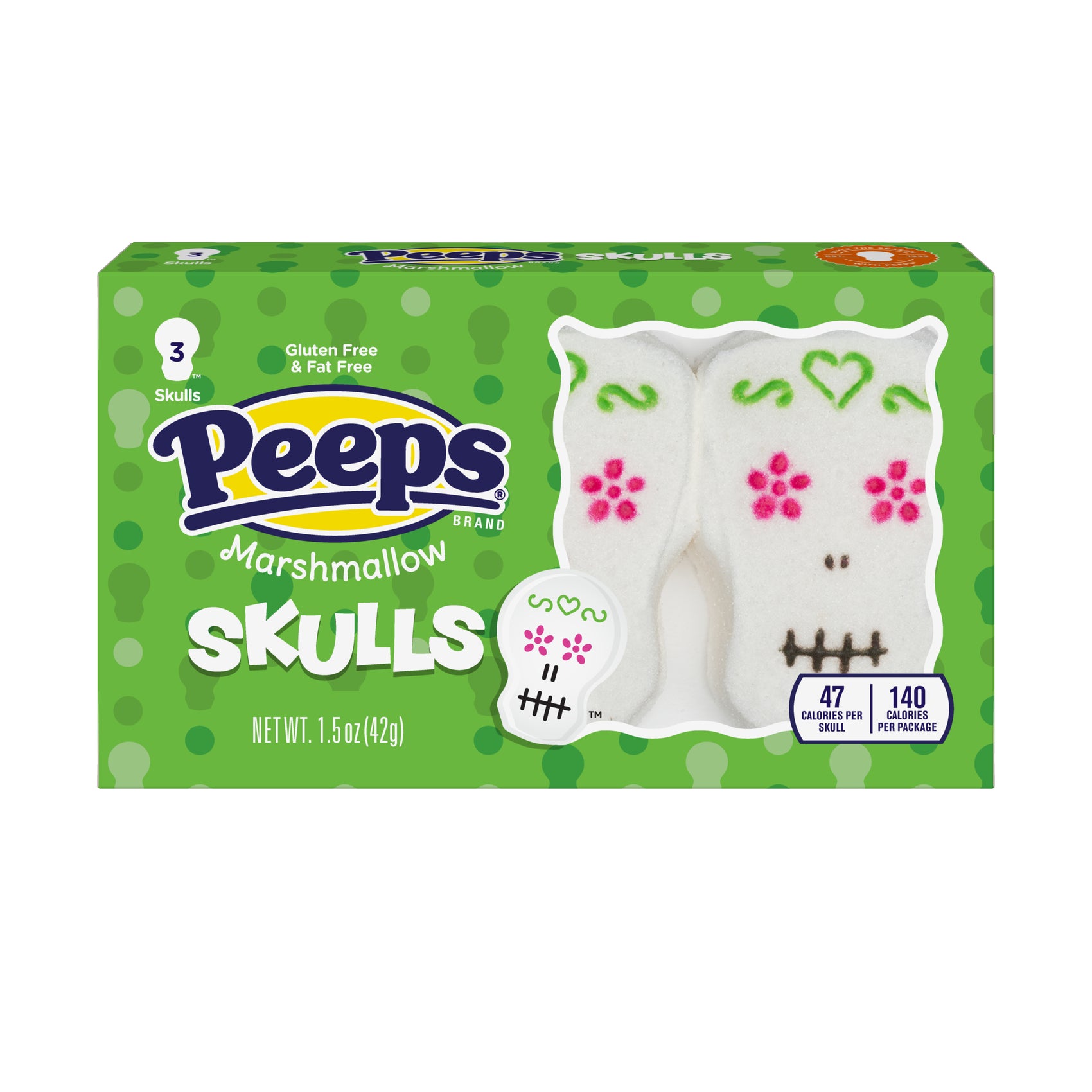 PEEPS 3pk Marshmallow Skulls 24ct