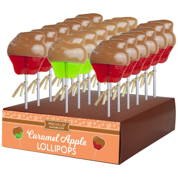 Caramel Dipped Apple Hard Candy Lollipop 24ct Disp