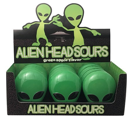 Alien Head Sours Candy Tin 12ct