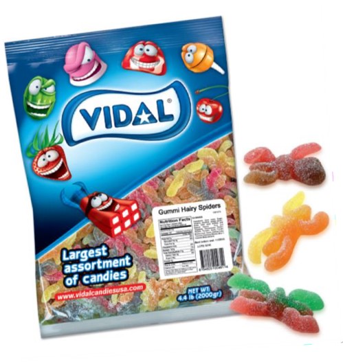 Vidal Gummi Hairy Spiders 4.4lb Bulk Bag
