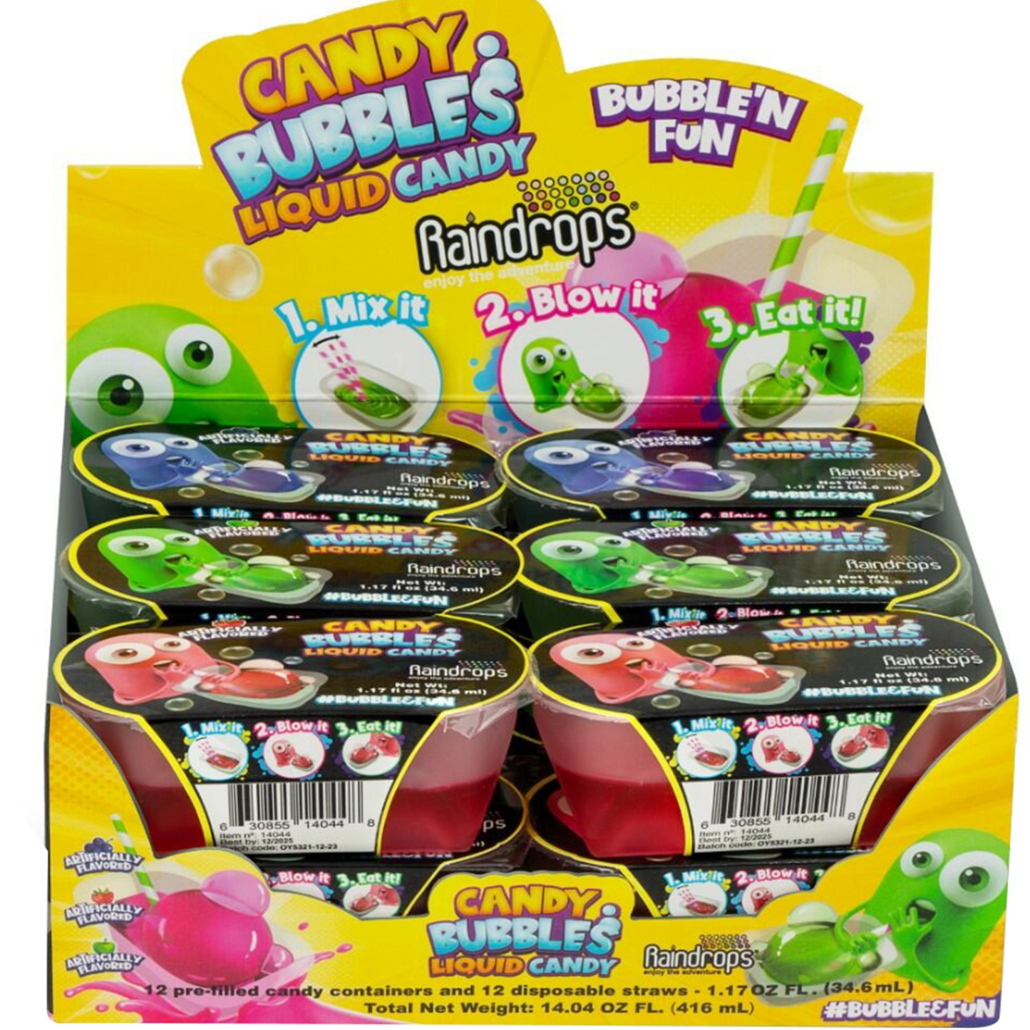 Raindrops Candy Bubbles Liquid Candy, 1.17oz, 12ct