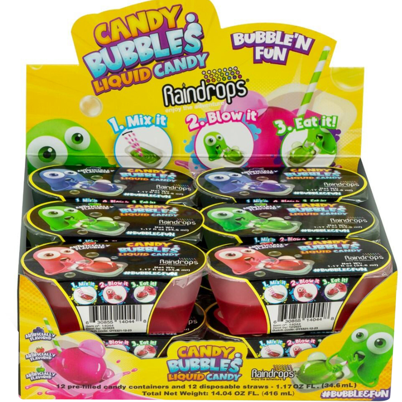 Raindrops Candy Bubbles Liquid Candy, 1.17oz, 12ct