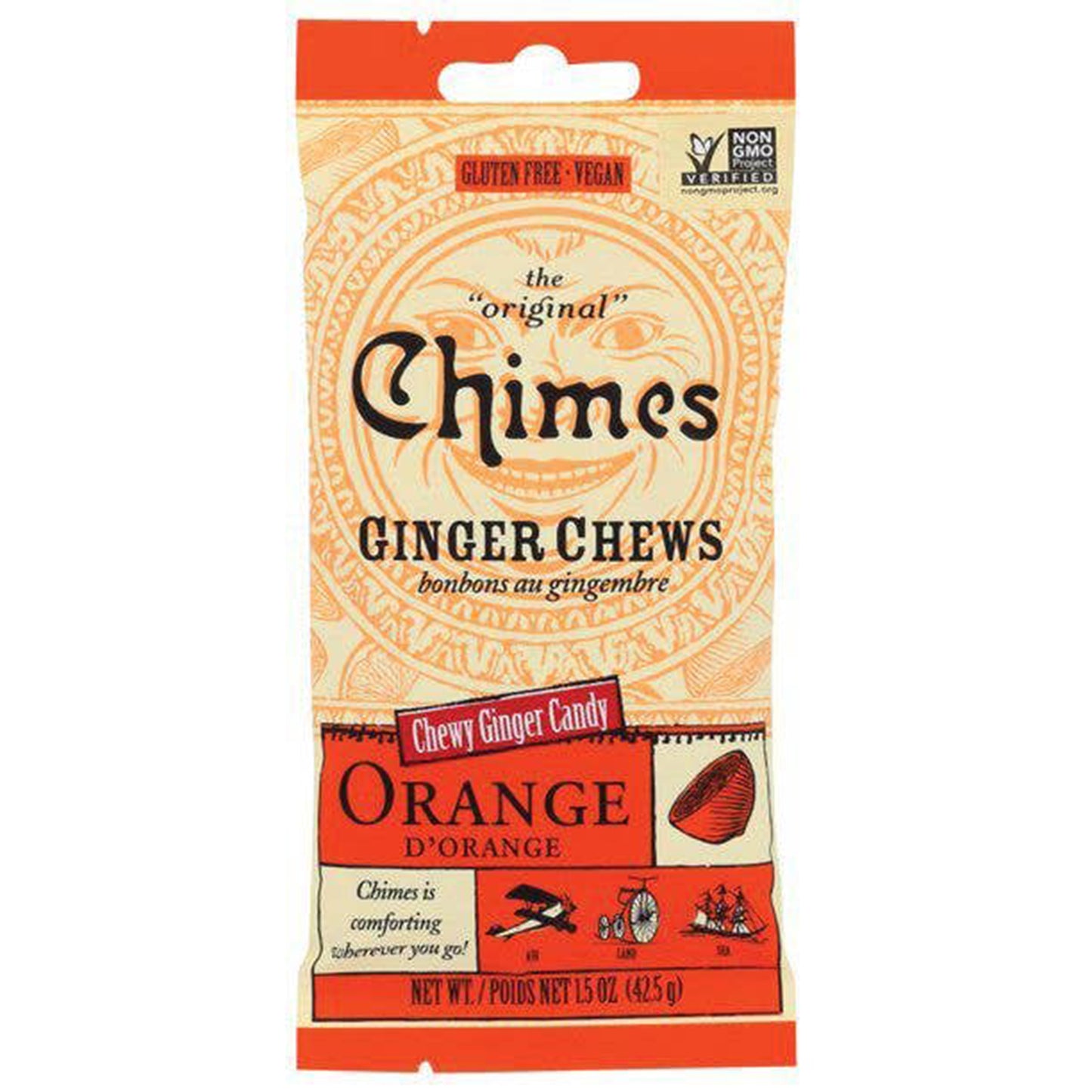 Chimes Orange Ginger Chews Candy, 12ct Case
