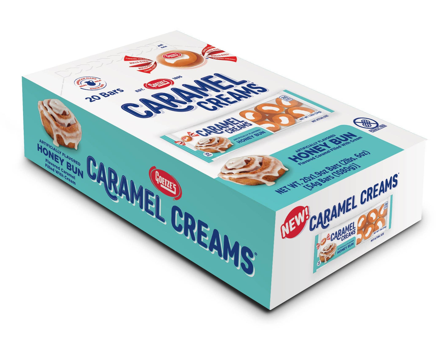 Caramel Creams Honey Bun 1.9oz Tray, 20ct