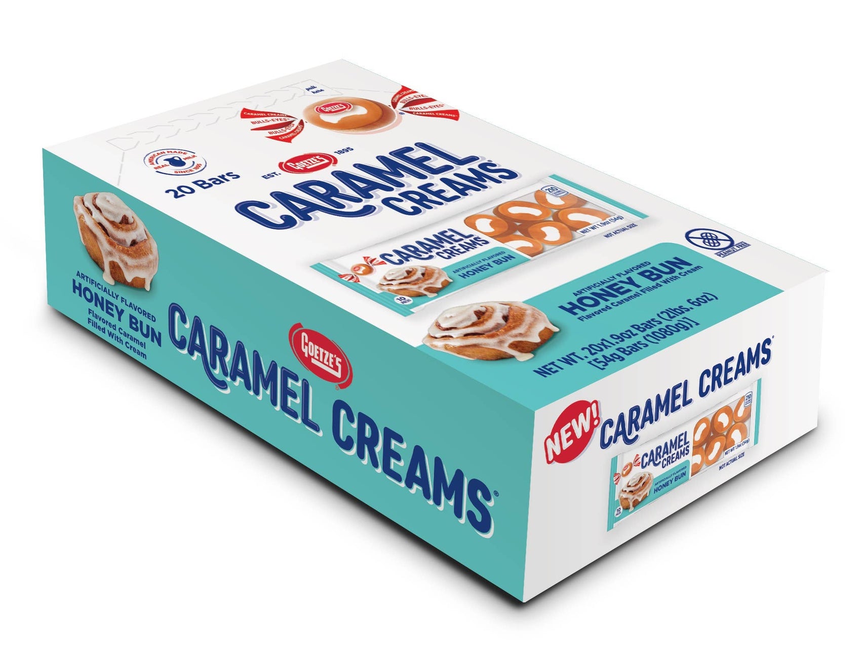 Caramel Creams Honey Bun 1.9oz Tray, 20ct