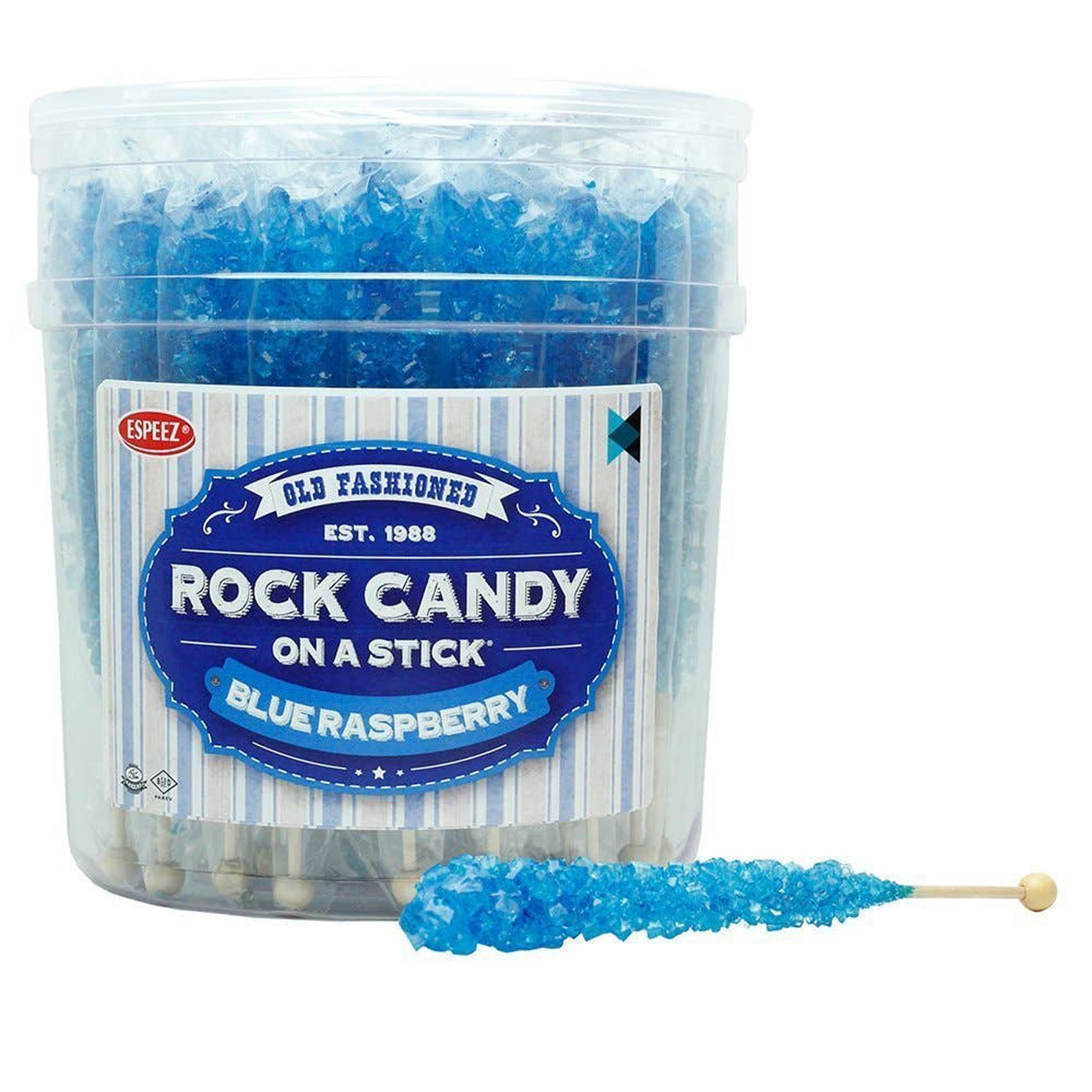 Rock Candy Sticks Blue Raspberry, 0.8oz, 36ct Tub