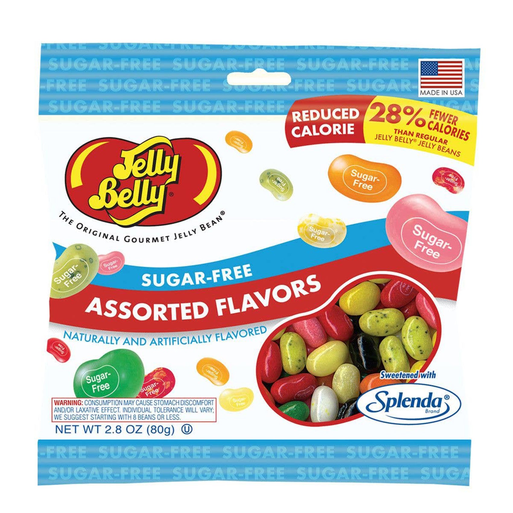 Jelly Belly Sugar Free Jelly Beans Candy Peg Bags, 12ct