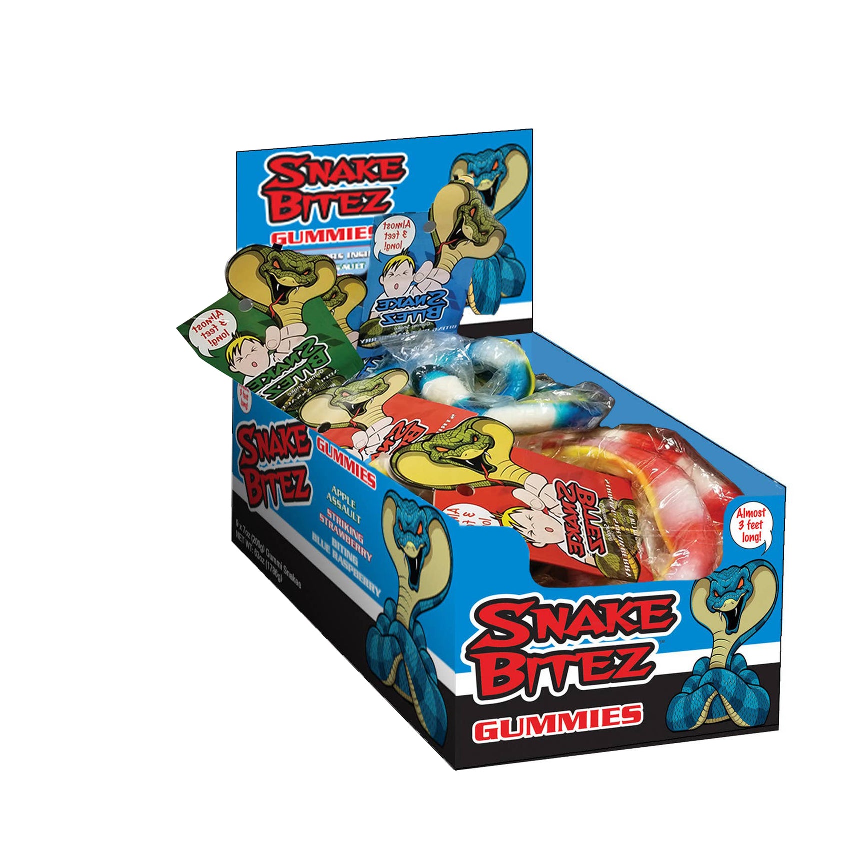 Snake Bitez 3' Long Gummi 7oz, 9ct