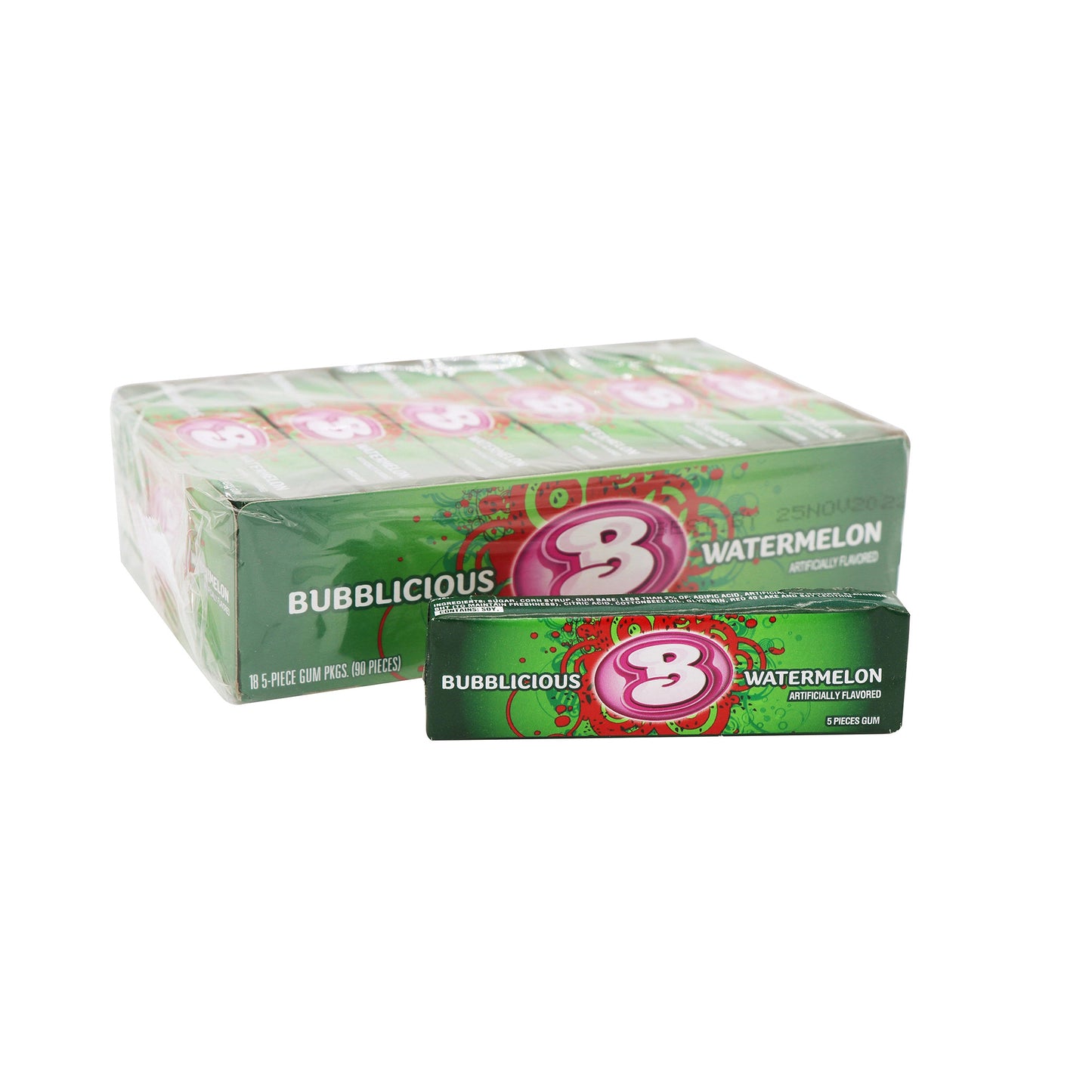 Bubblicious Watermelon Wave Bubble Gum, 18ct