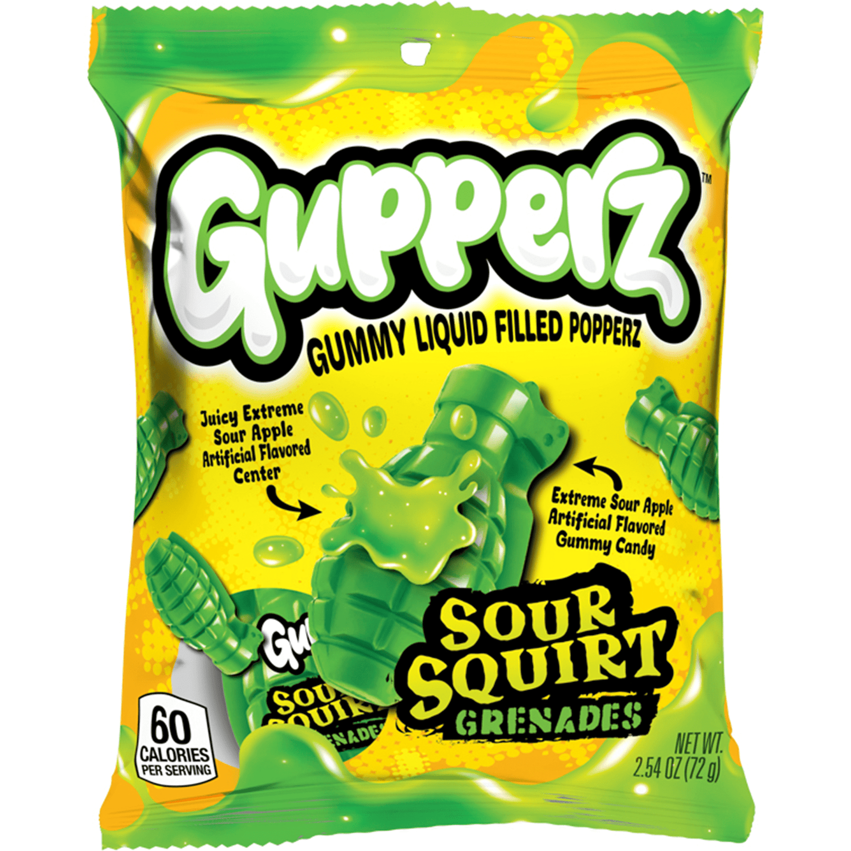 Gupperz Sour Squirt Grenade 2.54oz, 12ct