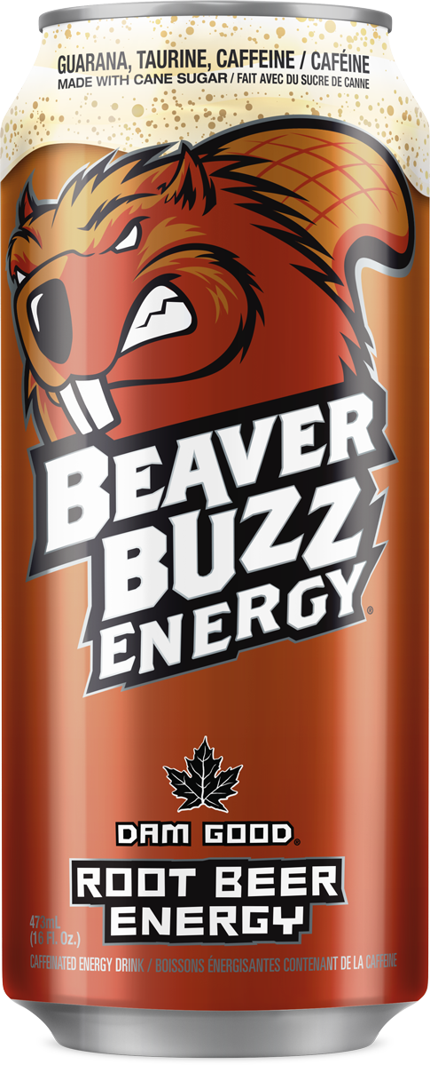Beaver Buzz Root Beer Energy, 16 fl oz Can, 12ct