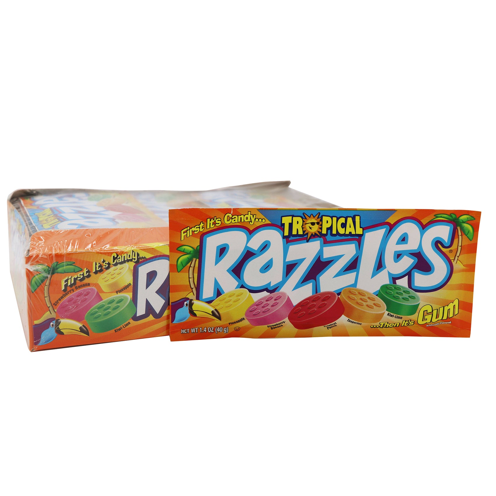 Razzles Candy Tropical Flavor, 24ct