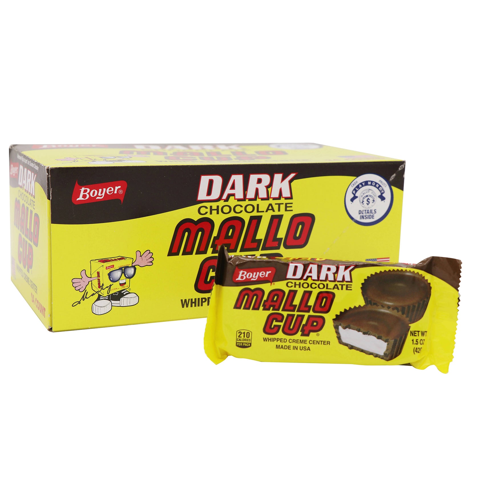 Boyer Mallo Cups Dark Chocolate, 1.5oz, 24ct Case