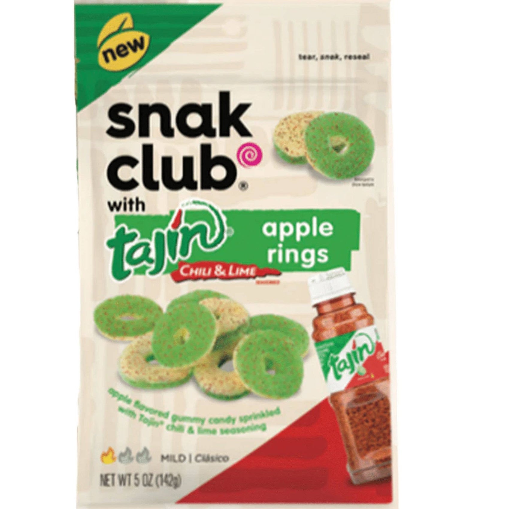 Snak Club Tajin Chili & Lime Apple Rings, 5oz Gummy 6ct